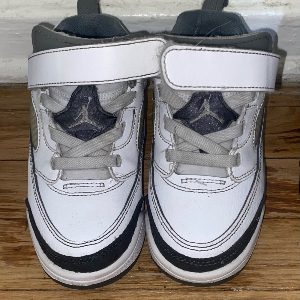 Jordan Kids White and Black Sneakers